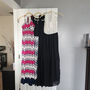 Chevron Patterned Pink and Blue Maxi Dress Set Of 4 5th & Love And Bitsalt Brand